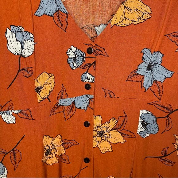 MinkPink Floral Print Vintage Style Lace Inset Maxi Dress L - Picture 7 of 8